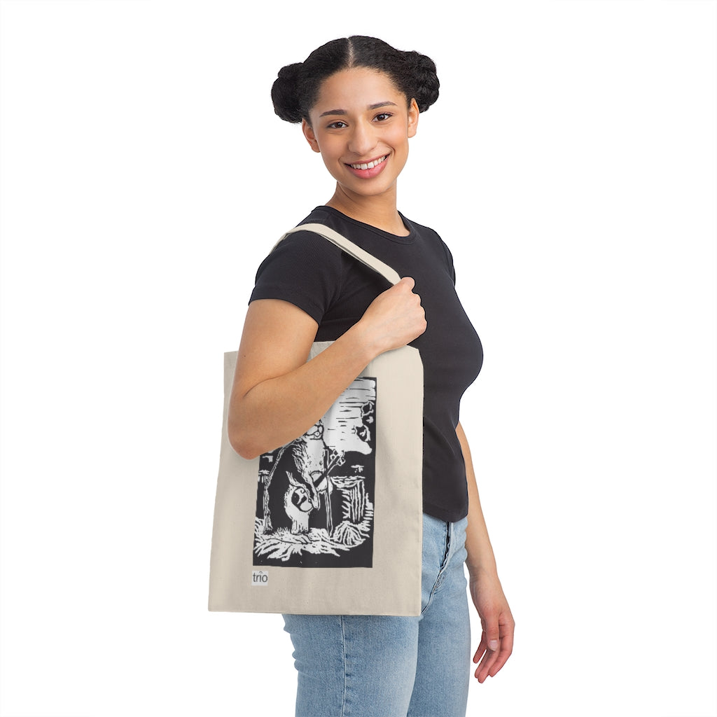 Rabbit and Violin Canvas Tote Bag