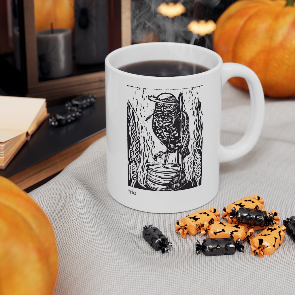 Owl & Washtub Bass Ceramic Mug 11oz