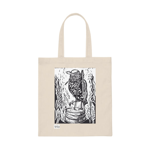 Owl and Washtub Bass Canvas Tote Bag