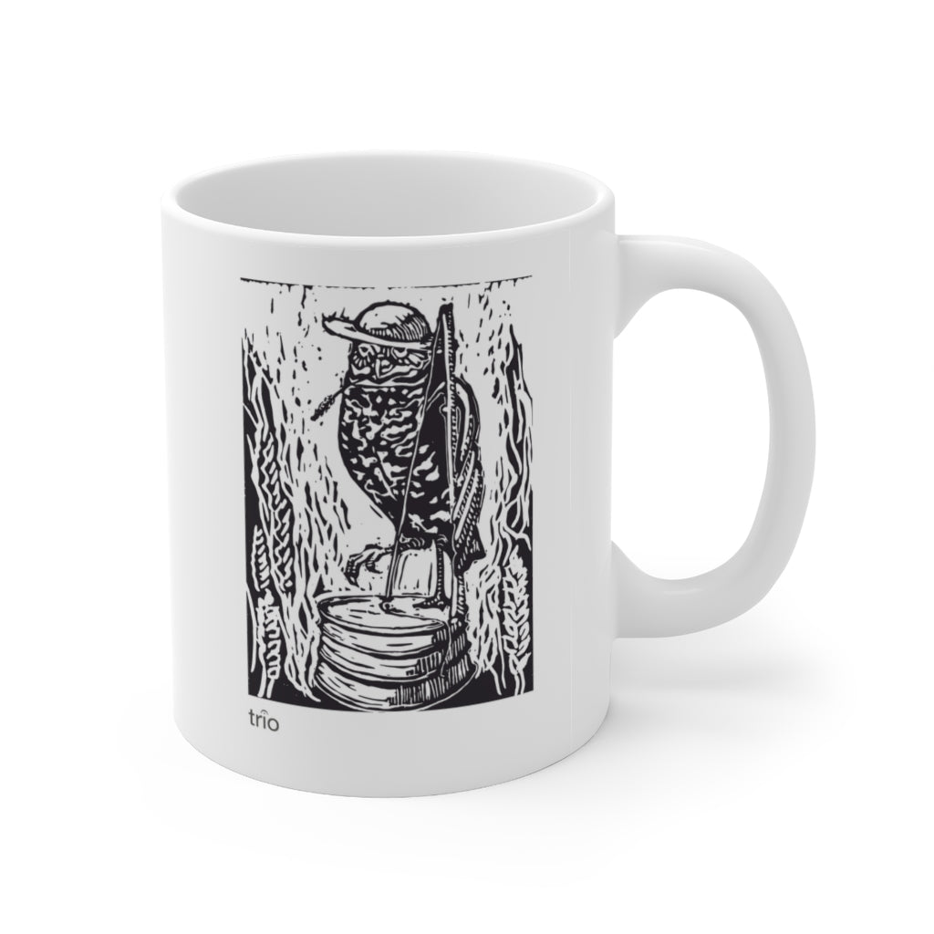 Owl & Washtub Bass Ceramic Mug 11oz