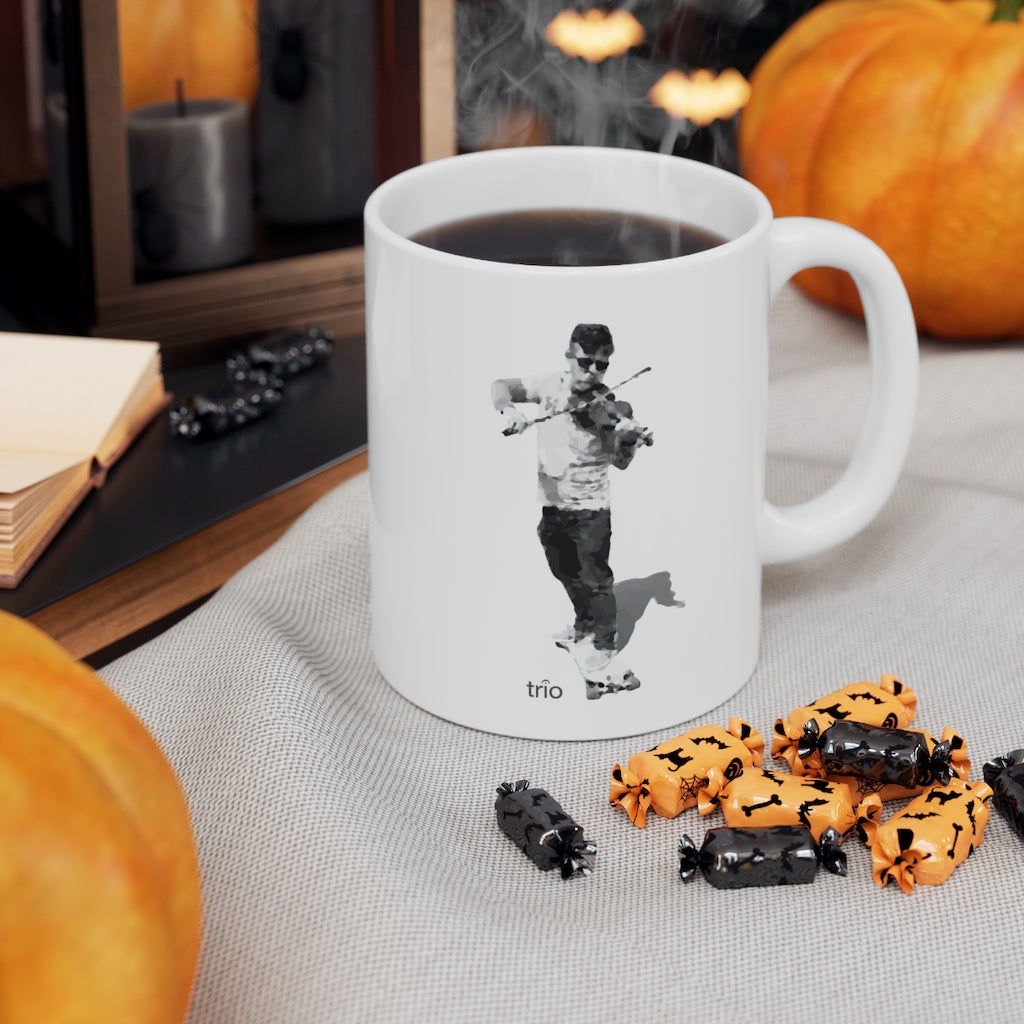 Skateboard & Violin Ceramic Mug 11oz